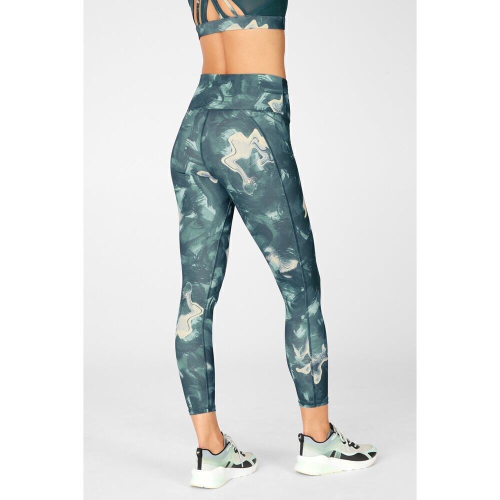Fabletics Define PowerHold® High-Waisted 7/8 Legging Marbling Pine XS NWT